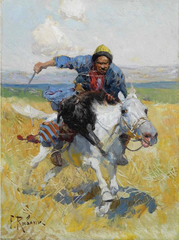 Franz Roubaud Tatar horseman Germany oil painting art
